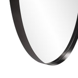 36" Black Round Framed Accent Mirror - Homeroots - Flyclothing LLC