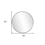36" Black Round Framed Accent Mirror - Homeroots - Flyclothing LLC