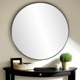 36" Black Round Framed Accent Mirror - Homeroots - Flyclothing LLC