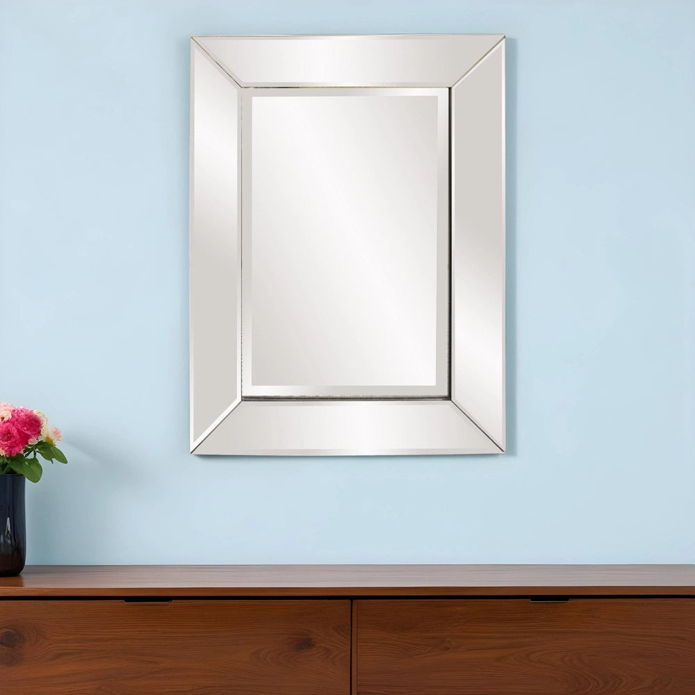 24" Clear Beveled Edge Frame Accent Mirror - Homeroots - Flyclothing LLC