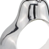 17" Silver and White Cast Aluminum Pear Shaped Accent Bowl - Homeroots