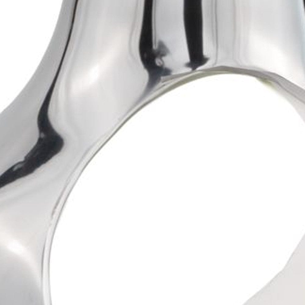 17" Silver and White Cast Aluminum Pear Shaped Accent Bowl - Homeroots