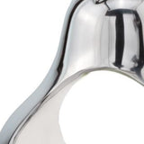 17" Silver and White Cast Aluminum Pear Shaped Accent Bowl - Homeroots