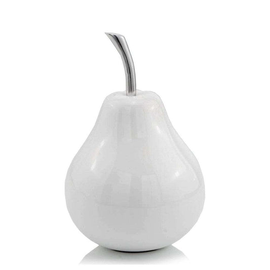 White Medium Pear Shaped Aluminum Accent Home Decor - Homeroots - Flyclothing LLC