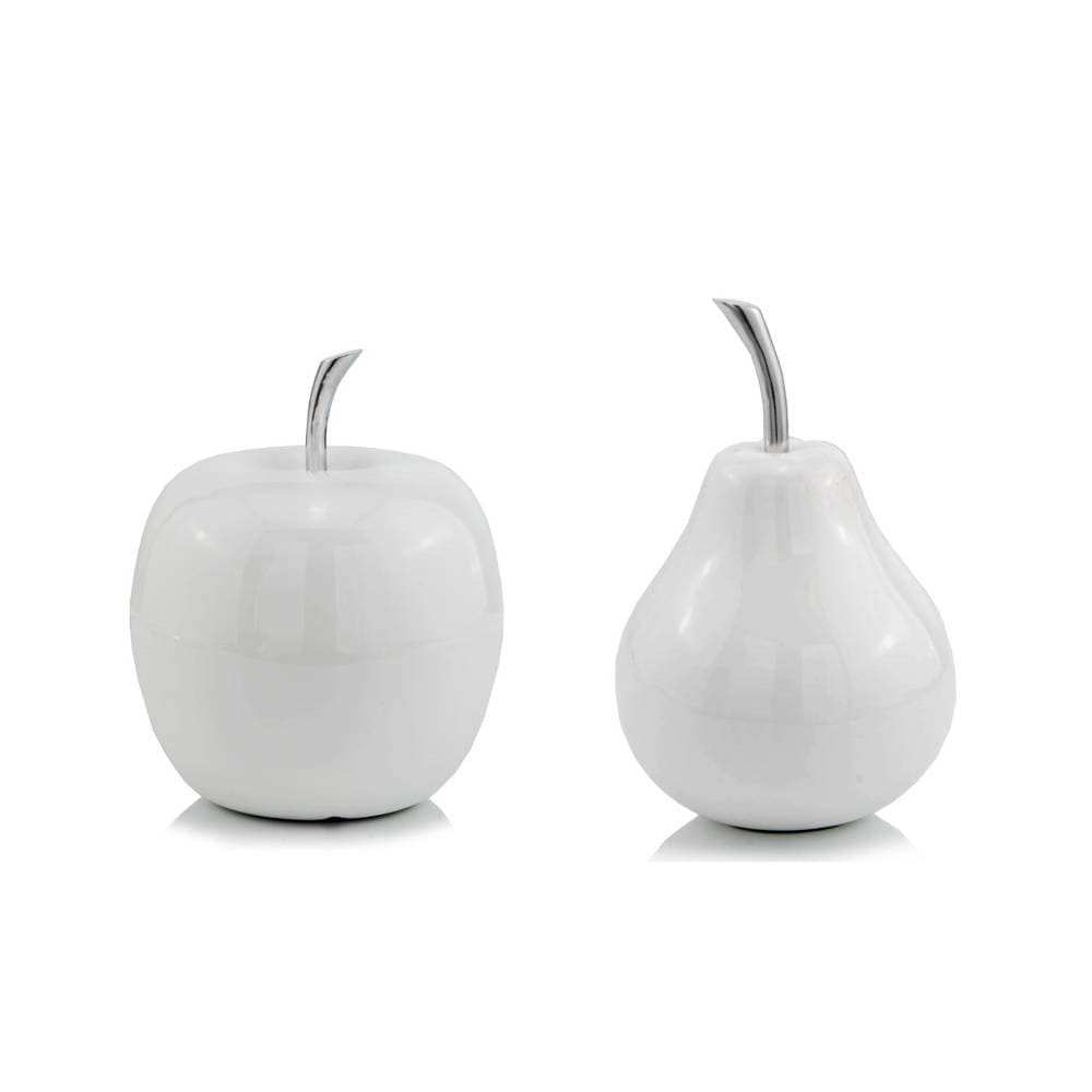 White Medium Pear Shaped Aluminum Accent Home Decor - Homeroots - Flyclothing LLC