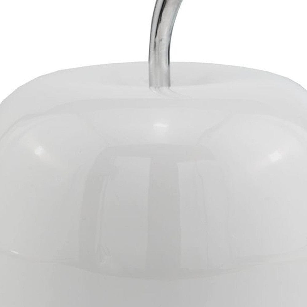 13" White Aluminum Decorative Apple Tabletop Sculpture - Homeroots