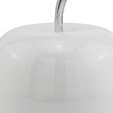 13" White Aluminum Decorative Apple Tabletop Sculpture - Homeroots