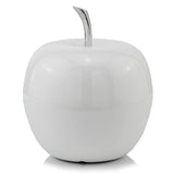 13" White Aluminum Decorative Apple Tabletop Sculpture - Homeroots