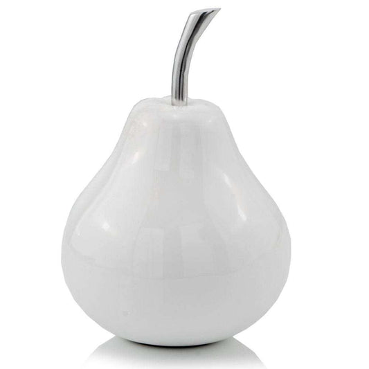 White Jumbo Pear Shaped Aluminum Accent Home Decor - Homeroots - Flyclothing LLC
