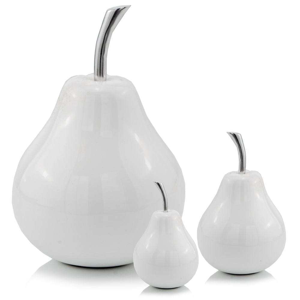 White Jumbo Pear Shaped Aluminum Accent Home Decor - Homeroots - Flyclothing LLC