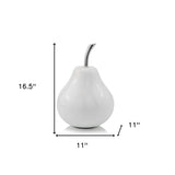 White Jumbo Pear Shaped Aluminum Accent Home Decor - Homeroots - Flyclothing LLC