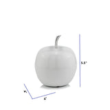 6" White Aluminum Decorative Apple Tabletop Sculpture - Homeroots - Flyclothing LLC