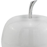 6" White Aluminum Decorative Apple Tabletop Sculpture - Homeroots - Flyclothing LLC