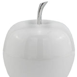 6" White Aluminum Decorative Apple Tabletop Sculpture - Homeroots - Flyclothing LLC