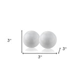 3" White Aluminum Decorative Orb Tabletop Sculpture - Homeroots