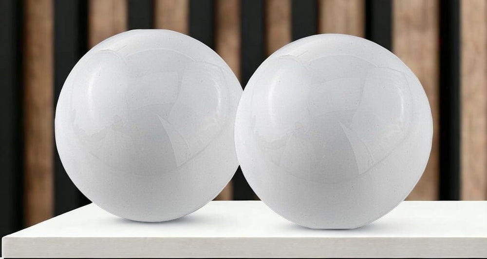 3" White Aluminum Decorative Orb Tabletop Sculpture - Homeroots