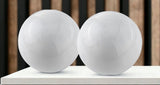 3" White Aluminum Decorative Orb Tabletop Sculpture - Homeroots