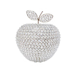 14" Silver Faux Crystal Apple Sculpture - Homeroots - Flyclothing LLC