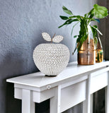 14" Silver Faux Crystal Apple Sculpture - Homeroots - Flyclothing LLC