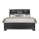 Solid Wood Full Gray Eight Drawers Bed - Homeroots - Flyclothing LLC