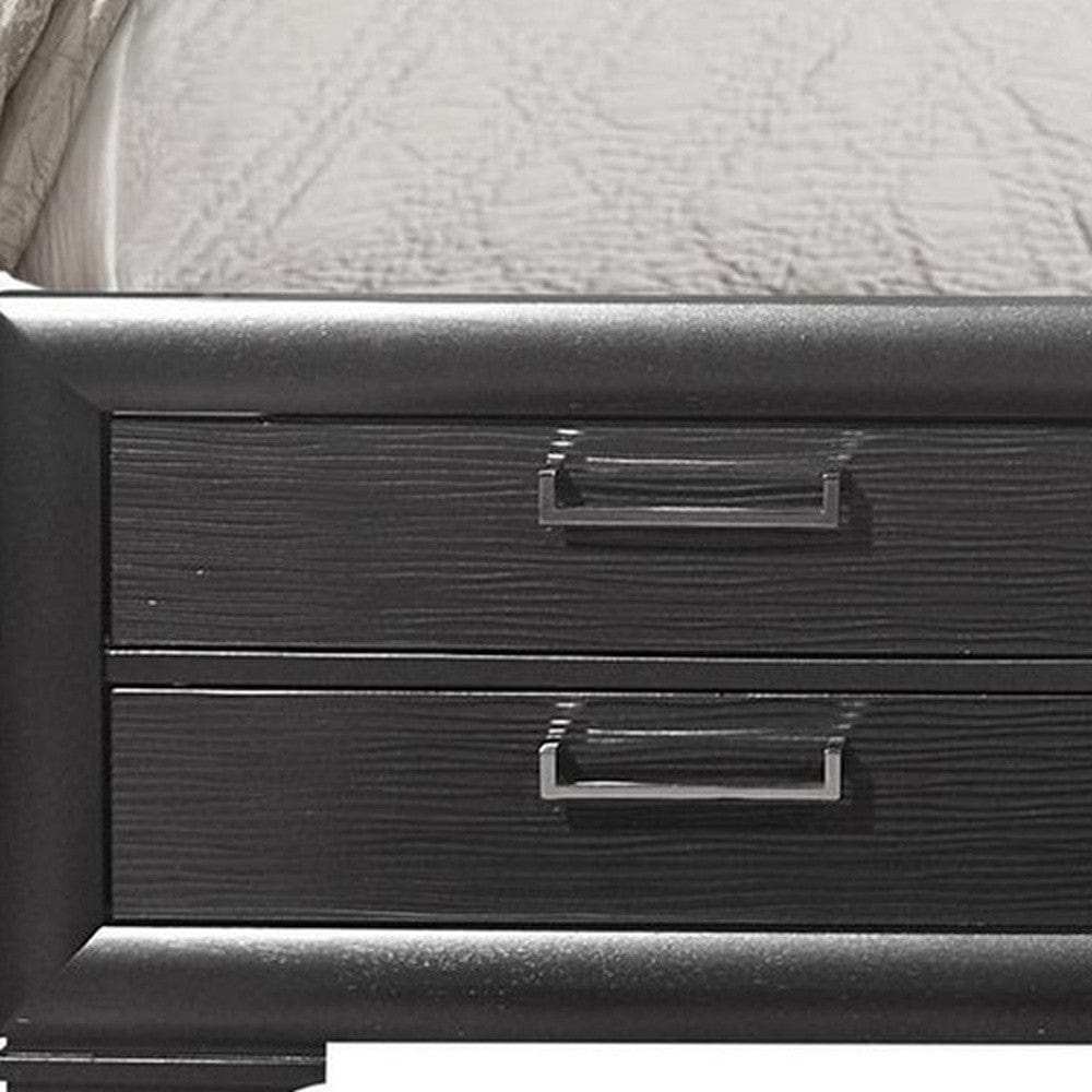 Solid Wood Full Gray Eight Drawers Bed - Homeroots - Flyclothing LLC