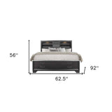 Solid Wood Queen Gray Eight Drawers Bed - Homeroots - Flyclothing LLC