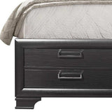 Solid Wood King Gray Eight Drawers Bed - Homeroots - Flyclothing LLC