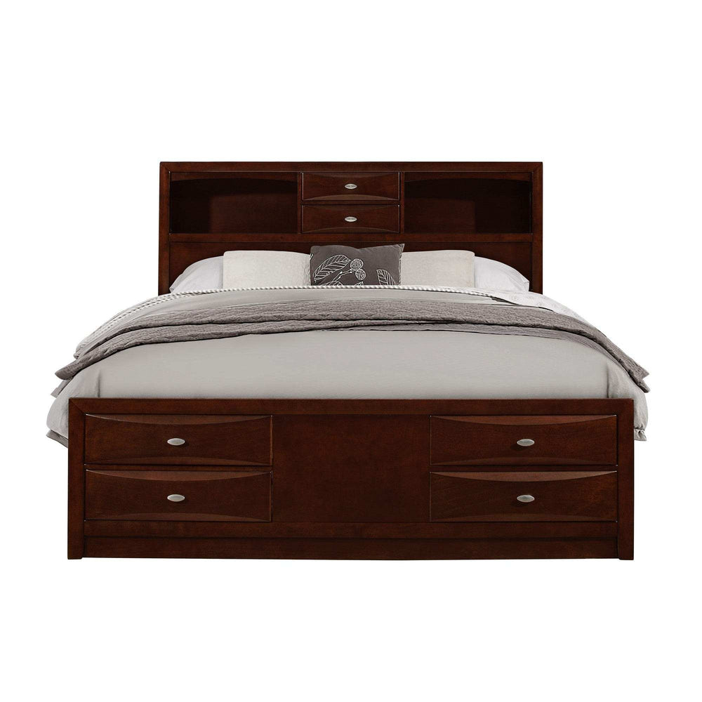 Solid Wood Full Espresso Eight Drawers Bed - Homeroots - Flyclothing LLC