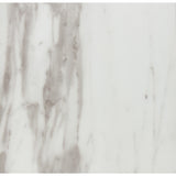 71" Gray and White And Silver Marble And Stainless Steel Pedestal Base Dining Table - Homeroots - Flyclothing LLC