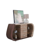 Oak And Walnut Multi Tone Buffet With 3 Drawers - Homeroots - Flyclothing LLC