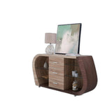 Oak And Walnut Multi Tone Buffet With 3 Drawers - Homeroots - Flyclothing LLC