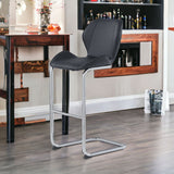 Set of Four 26 " Black And Silver Metal Low Back Bar Height Bar Chairs - Homeroots - Flyclothing LLC