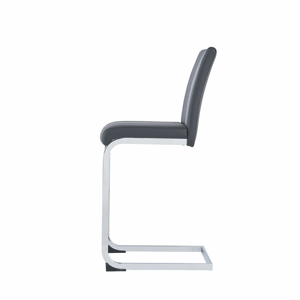 Set of Four 26 " Gray And Silver Metal Low Back Counter Height Bar Chairs - Homeroots - Flyclothing LLC