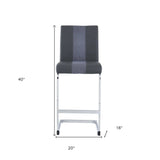 Set of Four 26 " Gray And Silver Metal Low Back Counter Height Bar Chairs - Homeroots - Flyclothing LLC