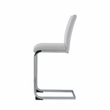 Set of Four 26 " White And Silver Metal Low Back Counter Height Bar Chairs - Homeroots - Flyclothing LLC