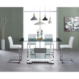 Set of Four 26 " White And Silver Metal Low Back Counter Height Bar Chairs - Homeroots - Flyclothing LLC