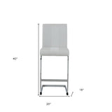 Set of Four 26 " White And Silver Metal Low Back Counter Height Bar Chairs - Homeroots - Flyclothing LLC