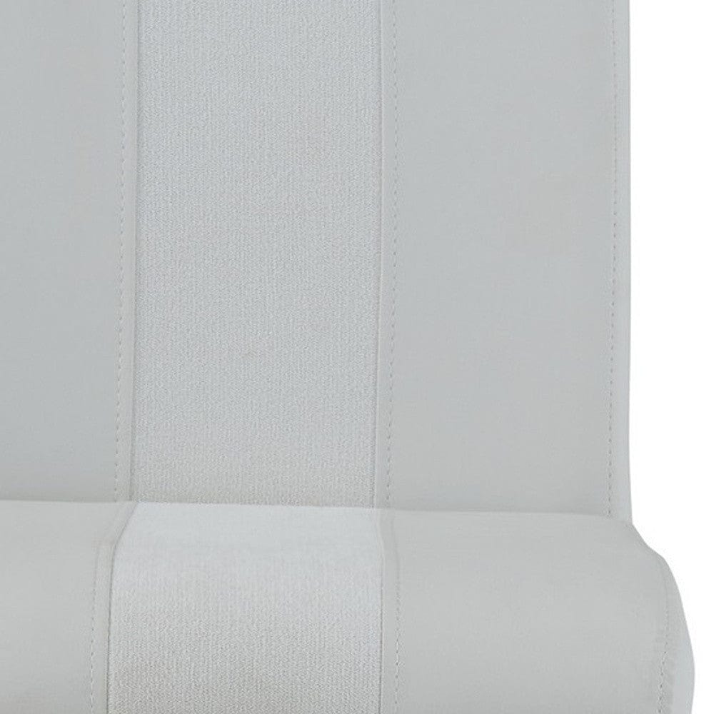 Set of Four 26 " White And Silver Metal Low Back Counter Height Bar Chairs - Homeroots - Flyclothing LLC