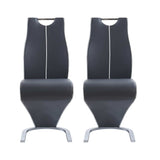 Set of Two Gray And Silver Upholstered Dining Side Chairs - Homeroots - Flyclothing LLC