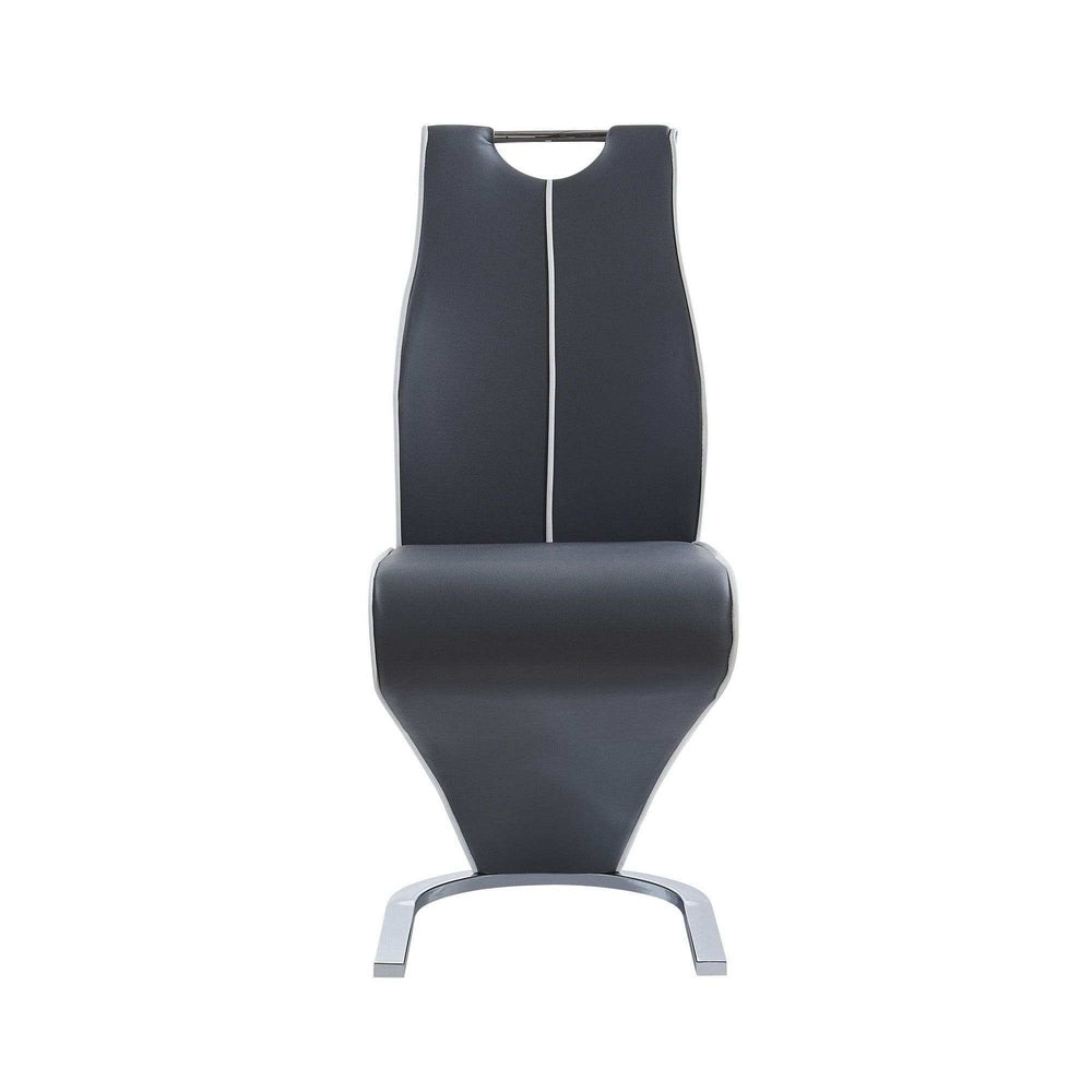 Set of Two Gray And Silver Upholstered Dining Side Chairs - Homeroots - Flyclothing LLC