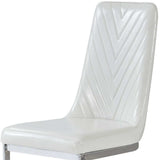 Set Of 2 Modern White Dining Chairs With Horse Shoe Style Metal Base - Homeroots - Flyclothing LLC