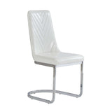 Set Of 2 Modern White Dining Chairs With Horse Shoe Style Metal Base - Homeroots - Flyclothing LLC