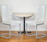 Set Of 2 Modern White Dining Chairs With Horse Shoe Style Metal Base - Homeroots - Flyclothing LLC