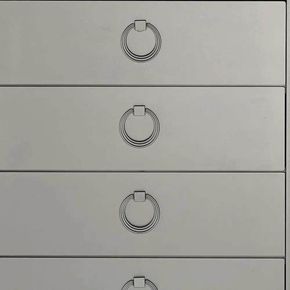 33" Silver Solid Wood Mirrored Five Drawer - Homeroots