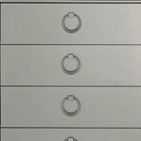 33" Silver Solid Wood Mirrored Five Drawer - Homeroots