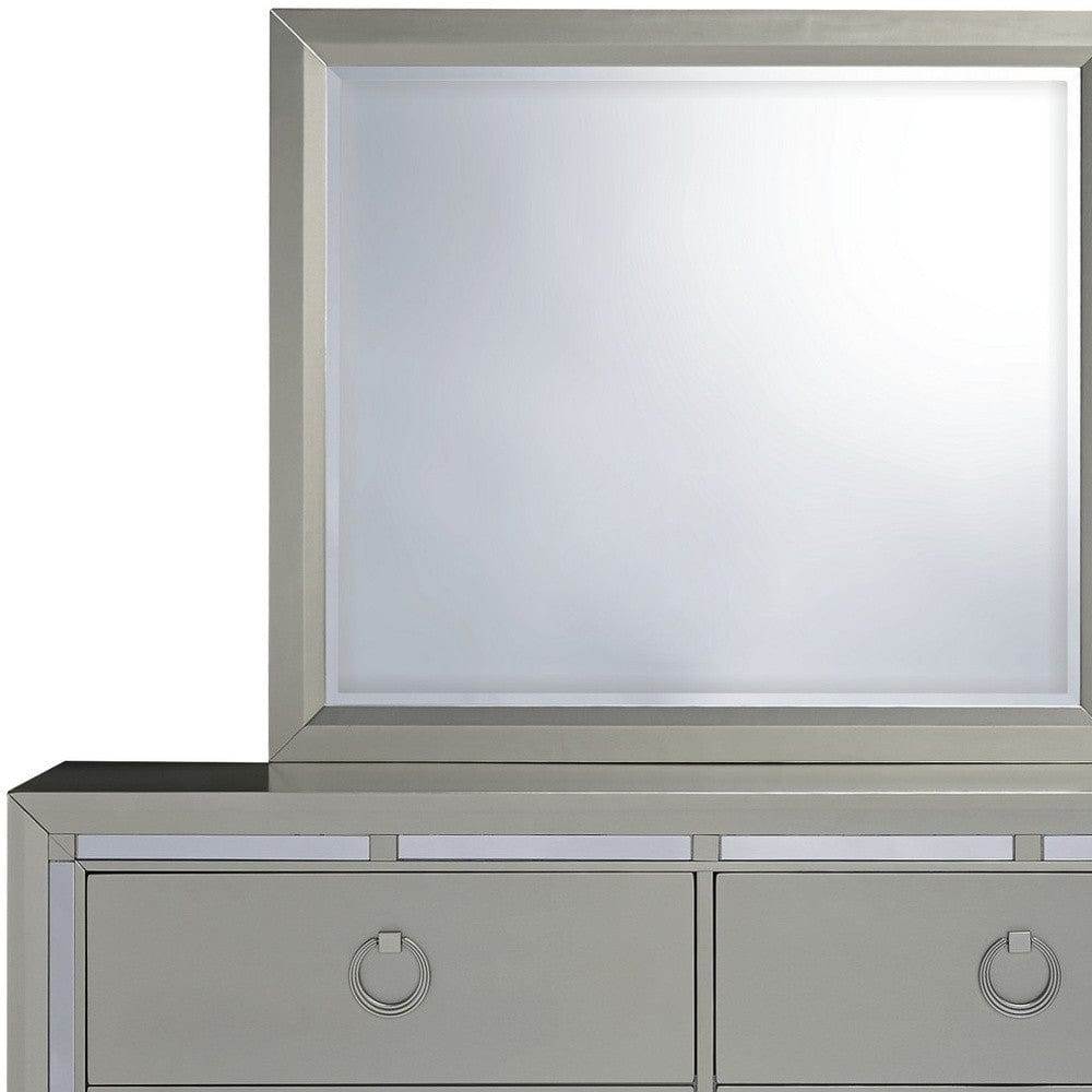 58" Silver Solid Wood Six Drawer Double Dresser - Homeroots - Flyclothing LLC