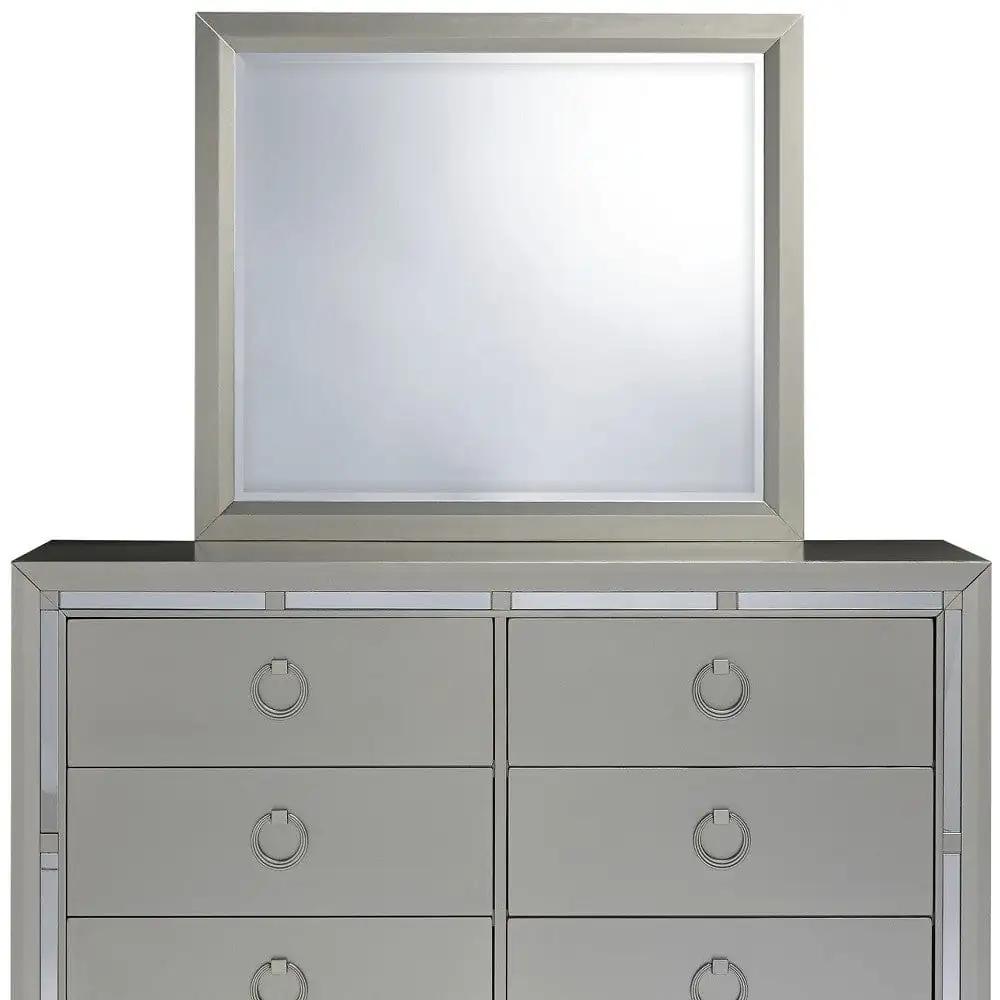 58" Silver Solid Wood Six Drawer Double Dresser - Homeroots - Flyclothing LLC