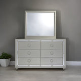 58" Silver Solid Wood Six Drawer Double Dresser - Homeroots - Flyclothing LLC