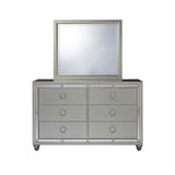 Modern Silver Tone Mirror With Sleek Wood Trim - Homeroots - Flyclothing LLC