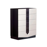 White And Grey Chest With 5 Drawer - Homeroots - Flyclothing LLC